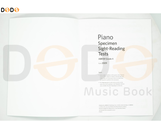 PIANO SPECIMEN SIGHTREADING TESTS GRADE 4