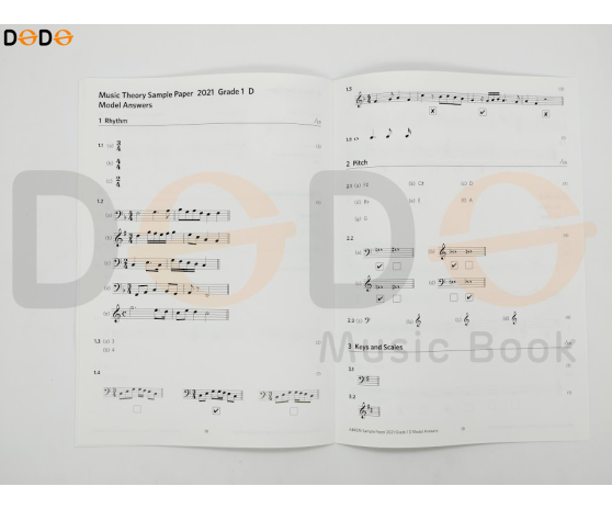 More Music Theory Sample Papers Model Answers, ABRSM 2021 - Grade 1