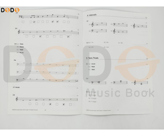 More Music Theory Sample Papers Model Answers, ABRSM 2021 - Grade 1