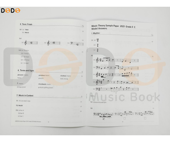 More Music Theory Sample Papers Model Answers, ABRSM 2021 - Grade 3