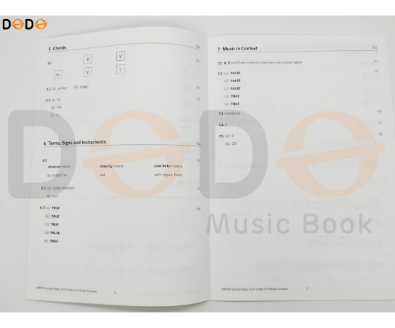 More Music Theory Sample Papers Model Answers, ABRSM 2021 - Grade 5