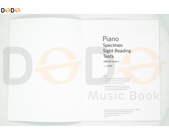 Piano Specimen Sightreding Test Grade 4